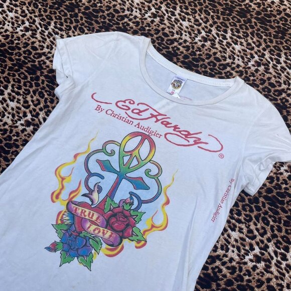 ♥︎ ed hardy y2k graphic tee ♥︎ - Picture 2 of 8